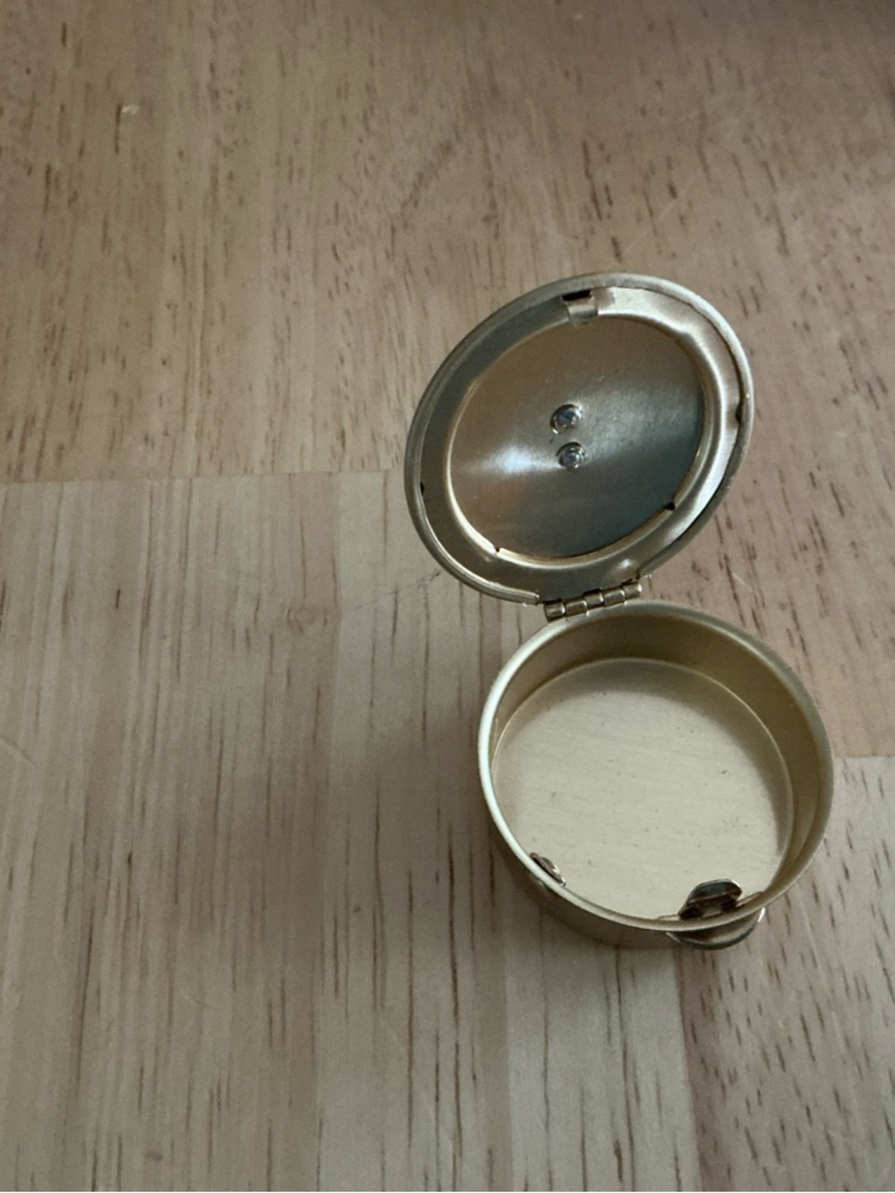 Small Round Gold Hinged Trinket Box